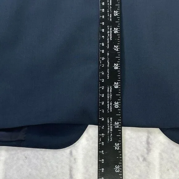 Canali Mens Wool Solid Navy Three Button Long‎ Sleeve Blazer Jacket Size 48R - Picture 12 of 16